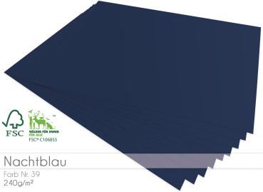 Cardstock "Premium" - Bastelpapier 240g/m² DIN A4 in nachtblau