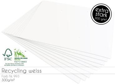 Cardstock "Recycling" - Bastelpapier 300g/m² DIN A4 in recycling weiss