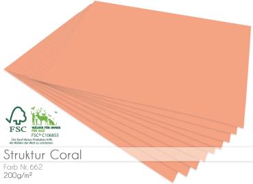 Scrapbooking-/ Bastelpapier 200g/m² DIN A3 in struktur coral