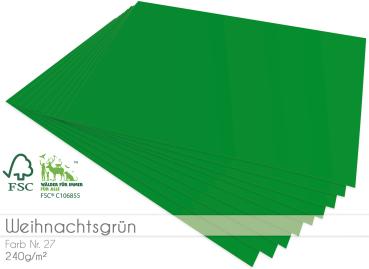 Cardstock "Premium" - Bastelpapier 240g/m² DIN A4 in weihnachtsgrün