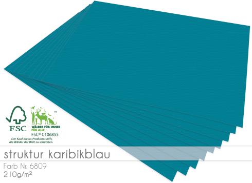 Cardstock "Struktur" 12"x12"  210g/m² (30,5 x 30,5cm) in struktur karibikblau