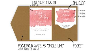 Pocketfold Karte A5 "Circle Line" (15x21cm)