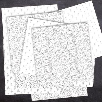 Designpapier 12"x12" 170gr "Romantic Garden" 10 Bogen