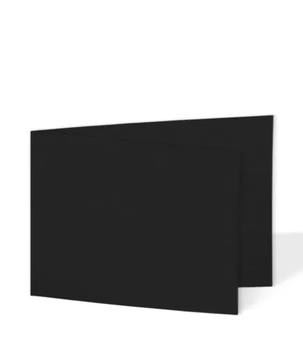 Doppelkarte - Faltkarte 240g/m² DIN B6 quer in schwarz