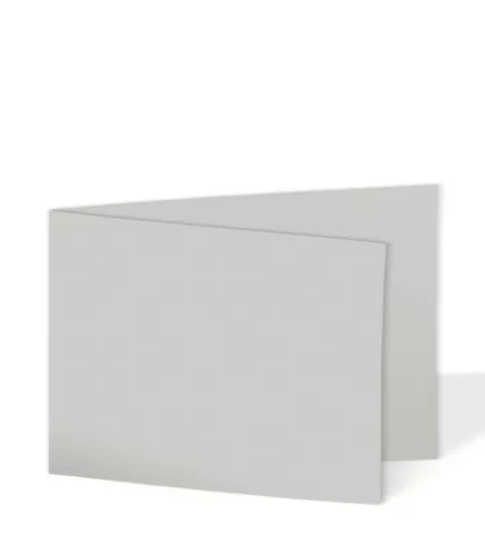 Doppelkarte - Faltkarte 220g/m² DIN B6 quer in seidengrau