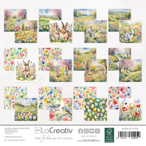 LaCreativ - Designpapier "Bunte Osterwiese" Paper Pack 6x6" - 24 Bogen