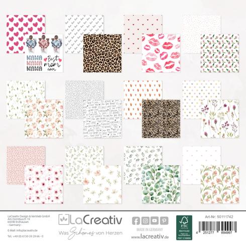 LaCreativ - Designpapier "Mamaherz" Paper Pack 6x6" - 24 Bogen