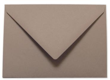 Briefumschläge - Briefhüllen in taupe, DIN A5 120g/m² oF, Nassklebung