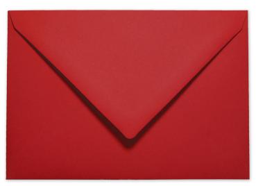 Briefumschläge - Briefhüllen in weihnachtsrot, DIN A5 120g/m² oF, Nassklebung