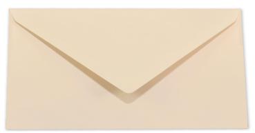 Briefumschlag DIN lang in creme, 120g, ohne Fenster, Nassklebung