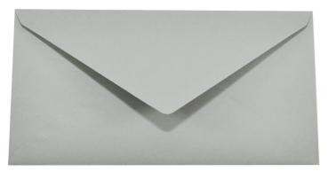 Briefumschlag DIN lang in seidengrau, 120g, ohne Fenster, Nassklebung