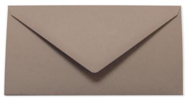 Briefumschlag DIN lang in taupe, 120g, ohne Fenster, Nassklebung