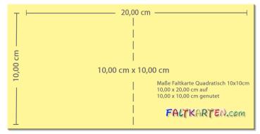 Doppelkarte - Faltkarte 10x10cm, 240g/m² in sonnengelb