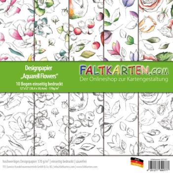 Designpapier Aquarell Flowers 12x12