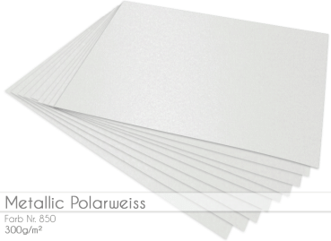Cardstock "Metallic" - Bastelpapier 300g/m² DIN A4 in metallic-polarweiss