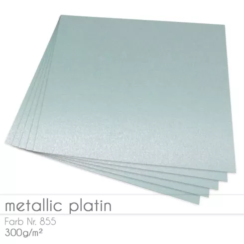 Cardstock "Metallic" 12"x12"  300g/m² (30,5 x 30,5cm) in metallic platin