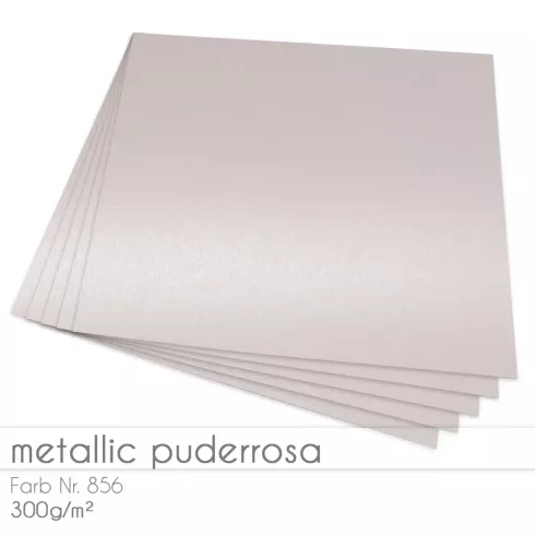 Cardstock "Metallic" 12"x12"  300g/m² (30,5 x 30,5cm) in metallic puderrosa