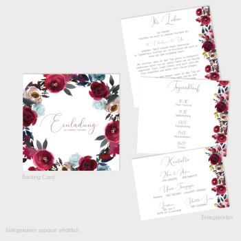 Backing-Card "Merlot und Navy" Quadrat 14x14