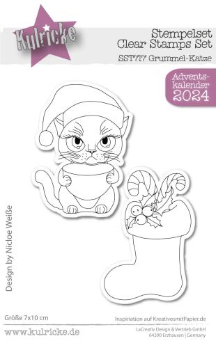 Kulricke Stempelset "Grummel-Katze" Clear Stamp