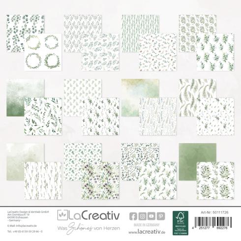 LaCreativ - Designpapier "Eukalyptusgarten" Paper Pack 6x6" - 24 Bogen