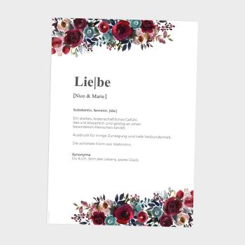 Definitionsposter "Liebe 2" | Geschenkidee | Personalisiert  | individuelles Bild | Wörterbuch