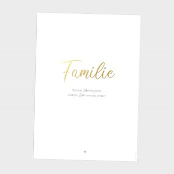 Metallicposter "Familie" | Goldposter | Familienposter | Personalisiertes Poster | Wanddeko