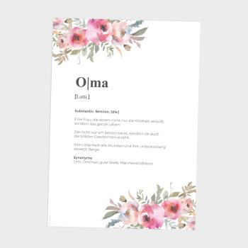 Definitionsposter "Oma 2" | Geschenkidee | Personalisiert  | individuelles Bild | Wörterbuch