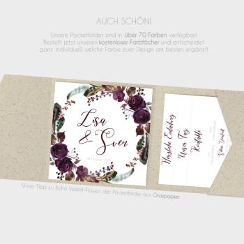 Einlegekarten-Bundle "Boho Violett-Flower" Quadrat