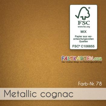 Cardstock "Metallic" - Bastelpapier 300g/m² DIN A4 in metallic cognac