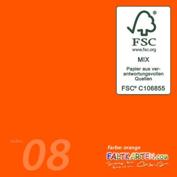 Tischkarte - Platzkarte 9 x 5 cm 240g/m² in orange