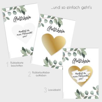 Rubbelkarten-Bundle DIN A6 "Eukalyptus" | Rubbellose | Postkarten | Gutscheine | Glückslos