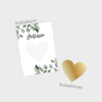 Rubbelkarten-Bundle DIN A6 "Eukalyptus" | Rubbellose | Postkarten | Gutscheine | Glückslos