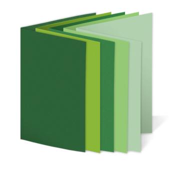 Sortiment "Grüntöne" 25x Faltkarten in 5 Farben DIN B6 - farbig sortiert