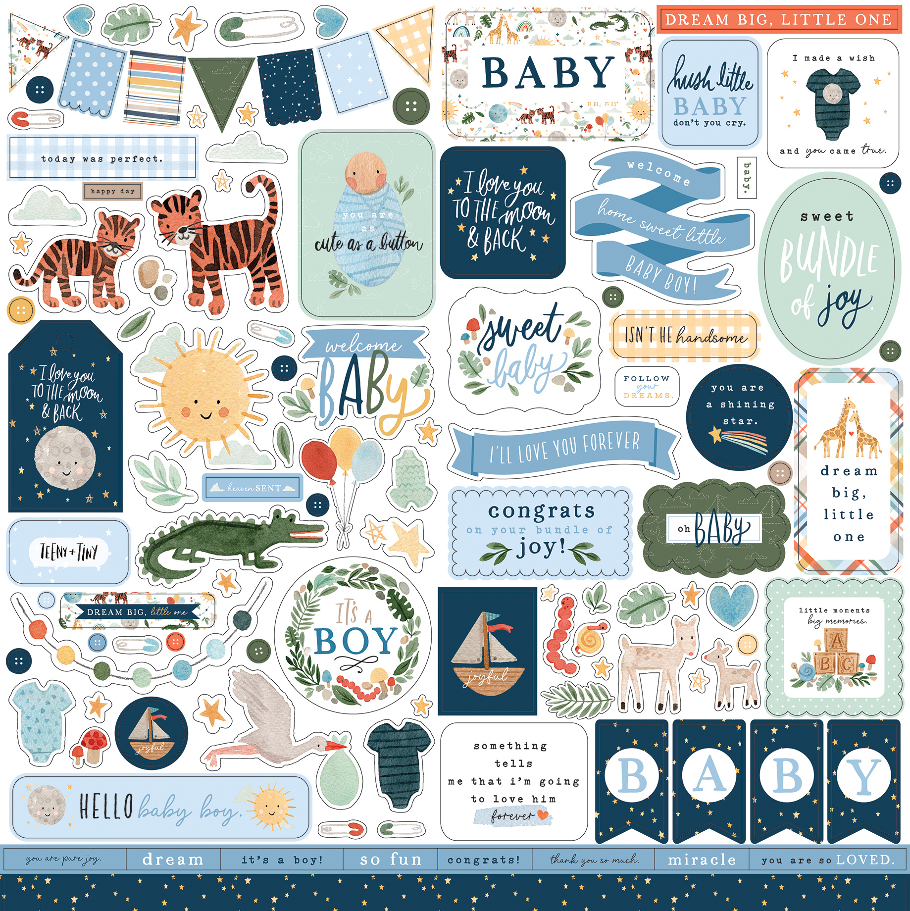 Echo Park Welcome Baby Boy Mega Bundle Komplettpaket Wbb