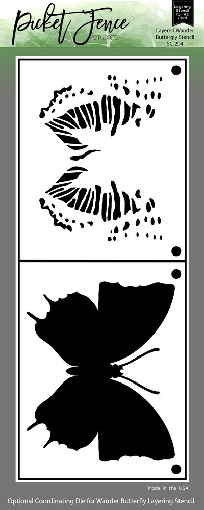 Picket Fence Studios - Layered Flaunt Butterfly Stencil