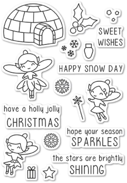 Poppystamp Stempelset "Wintertime Fairies" Clear Stamp