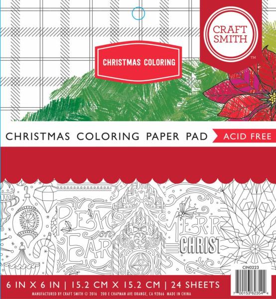 Craft Smith "Christmas Coloring" 6x6" Paper Pad (CIN023)