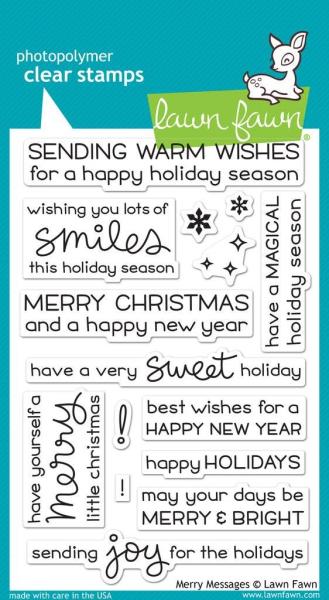 Lawn Fawn Stempelset "Merry Messages" Clear Stamp