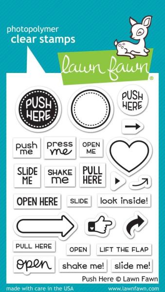 Lawn Fawn Stempelset "Push Here" Clear Stamp