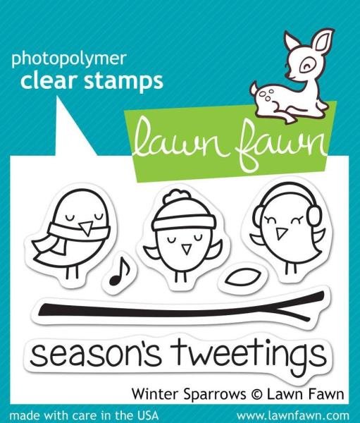 Lawn Fawn Stempelset "Winter Sparrows" Clear Stamp