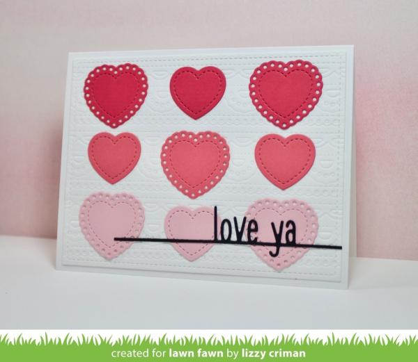 Lawn Fawn Craft Die - Outside In Stitched Heart Stackables