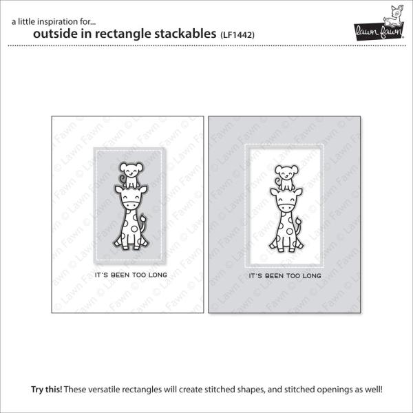 Lawn Fawn Craft Die - Outside In Stitched Rectangle Stackables