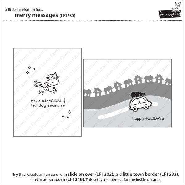 Lawn Fawn Stempelset "Merry Messages" Clear Stamp