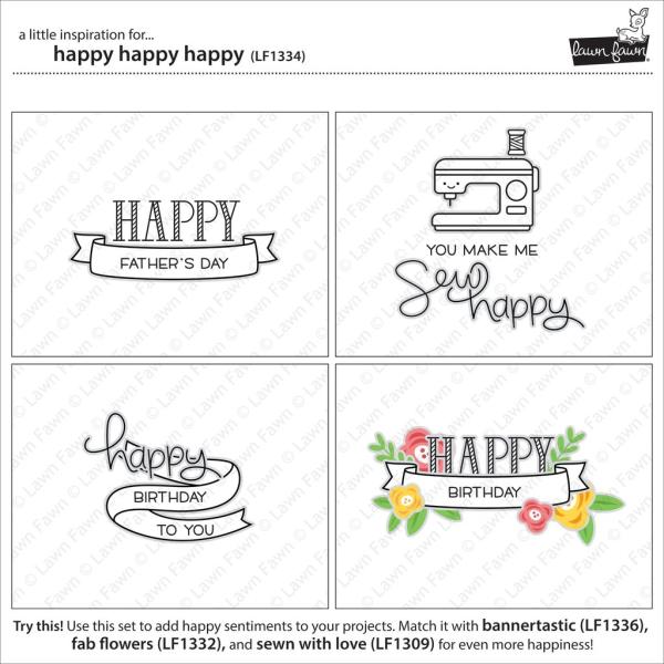 Lawn Fawn Stempelset "Happy Happy Happy" Clear Stamp