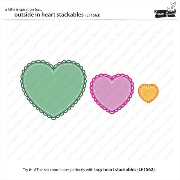 Lawn Fawn Craft Die - Outside In Stitched Heart Stackables