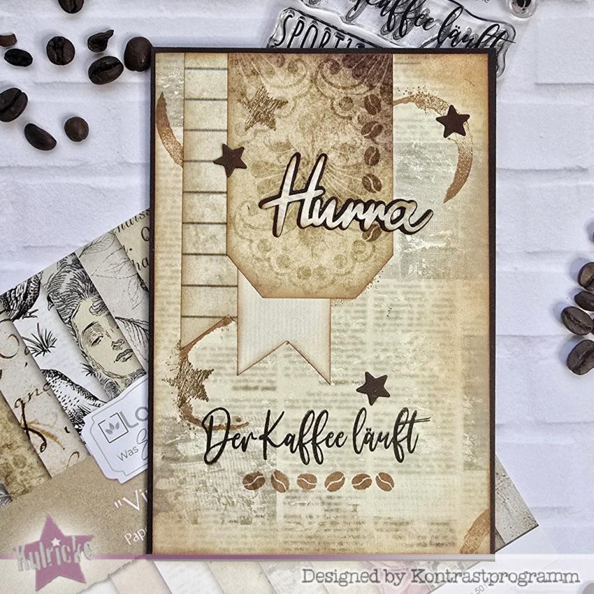 Kulricke Stempelset "Kaffee ist Therapie" Clear Stamp