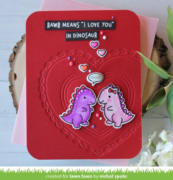 Lawn Fawn Craft Die - Outside In Stitched Heart Stackables