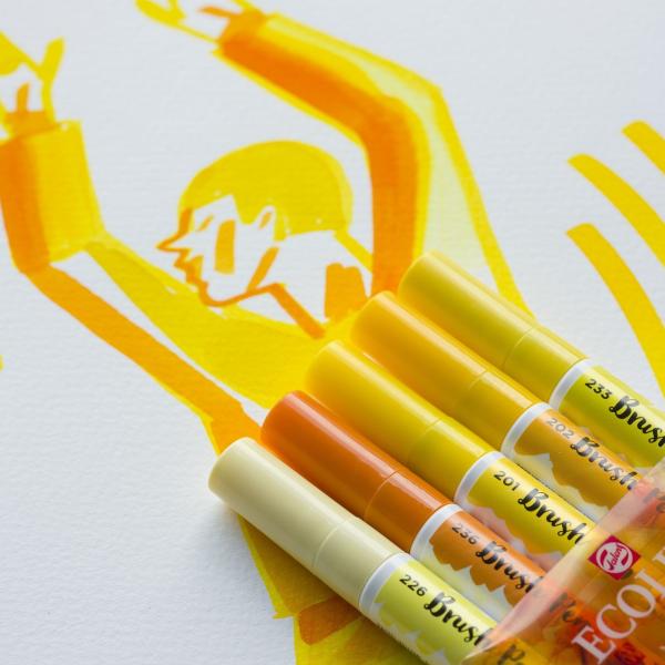 Talens Ecoline Brushpen Set x5 Yellow (11509902)