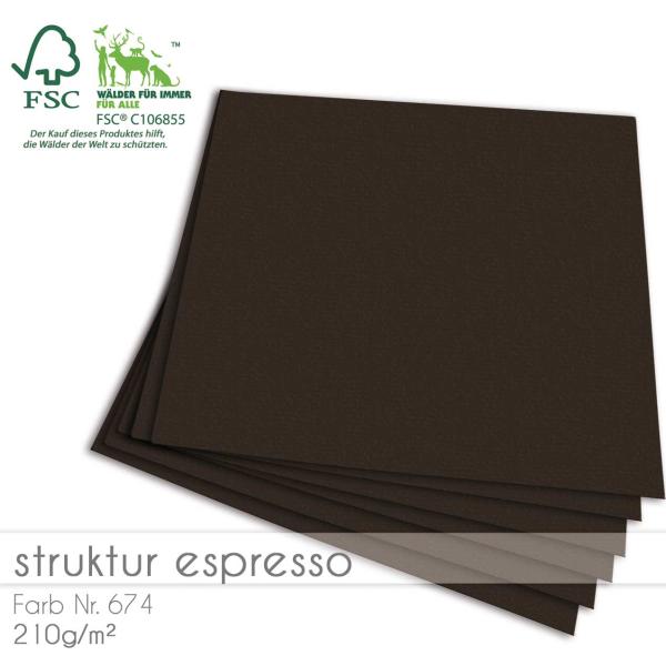 Cardstock "Struktur" 12"x12"  210g/m² (30,5 x 30,5cm) in struktur espresso