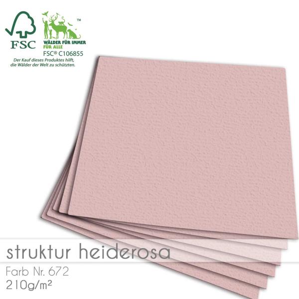 Cardstock "Struktur" 12"x12"  210g/m² (30,5 x 30,5cm) in struktur heiderosa